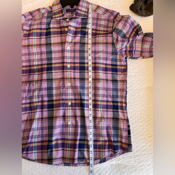 Tallia Men's Plaid Shirt Size M 15.5 - Picture 7 of 7